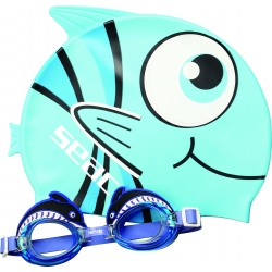 okulary do pływania i czepek Seac model Set Flipper
